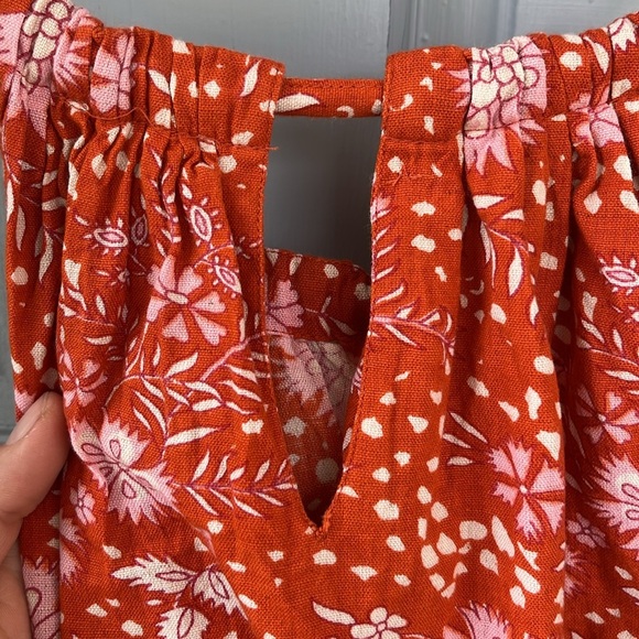 World Market Estrella Floral Dot Fall Orange Maxi Swing Dress Women’s Size S/M - Picture 7 of 13